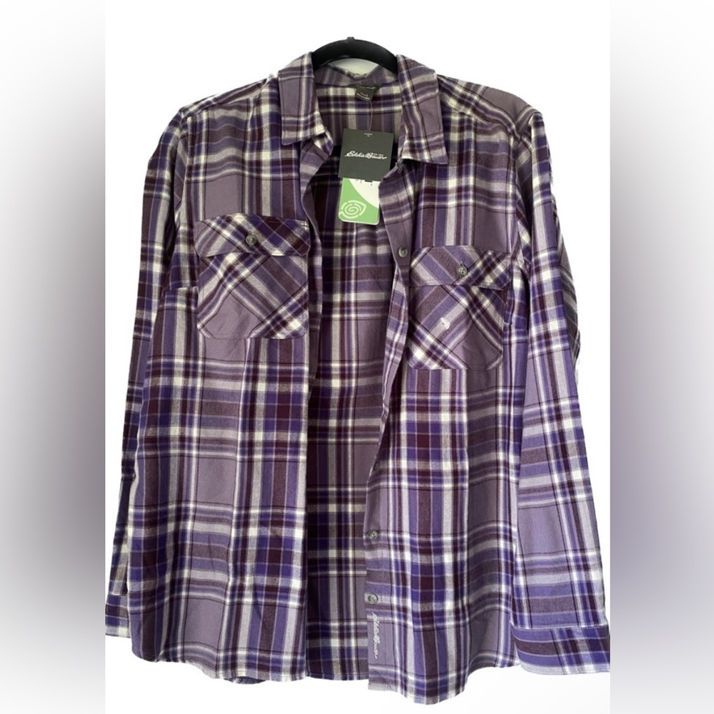 Eddie Bauer Purple Flannel Size L